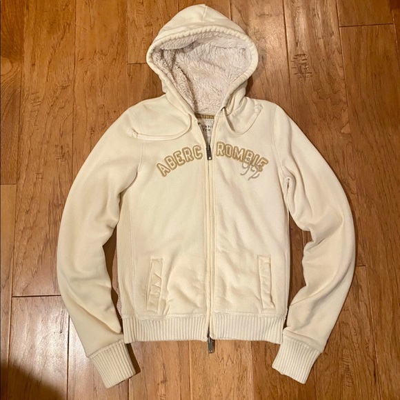 ABERCROMBIE & FITCH Faux Fur Hooded Jacket M - Picture 2 of 8